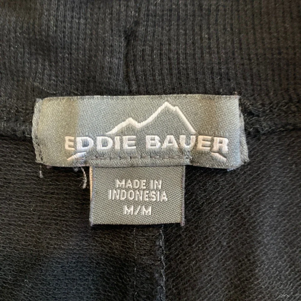 Eddie Bauer Womens M (28x20) Black Crop Drawstring Wide Leg Cotton Stretch